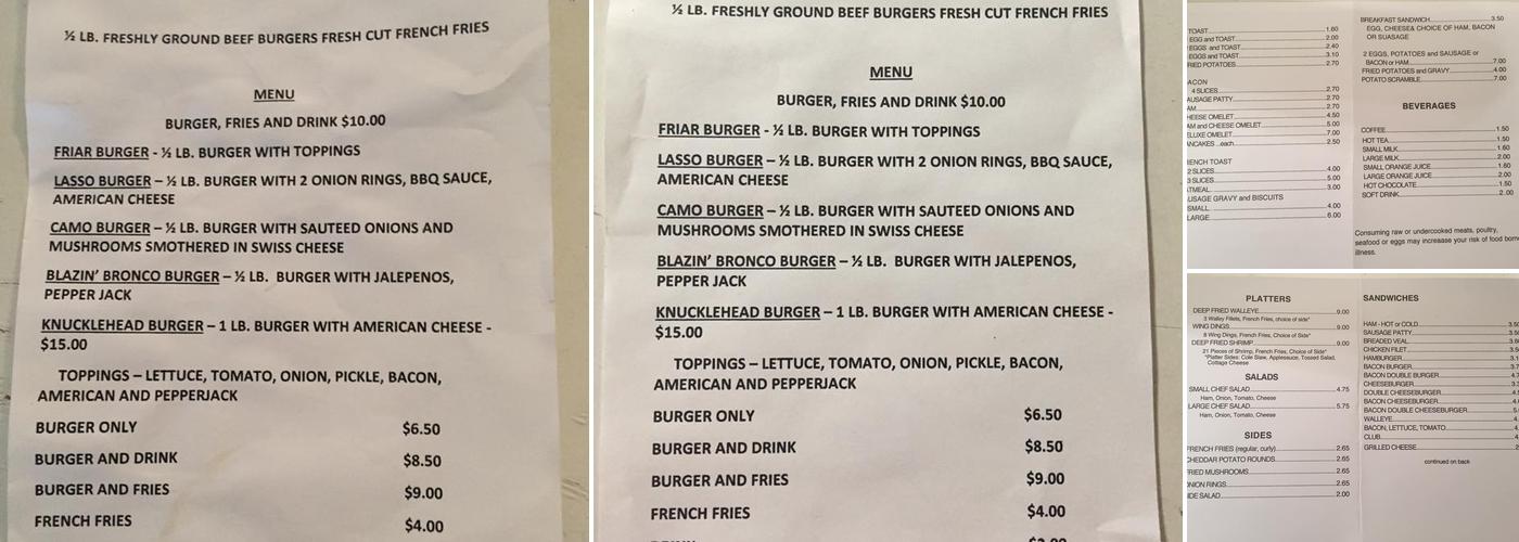 Camouflage Café Building Menu