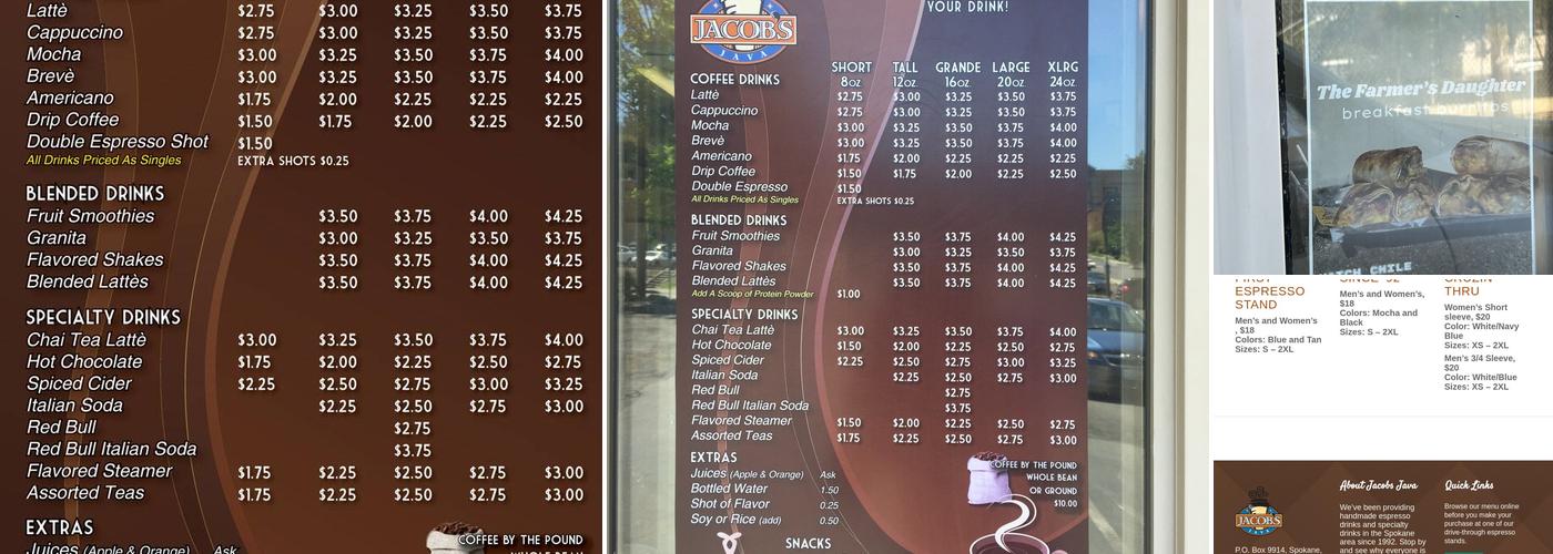 Jacob's Java Menu