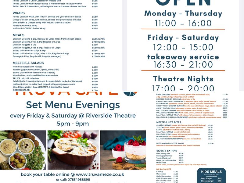 Truva Riverside Cafe @Riverside Theatre Menu