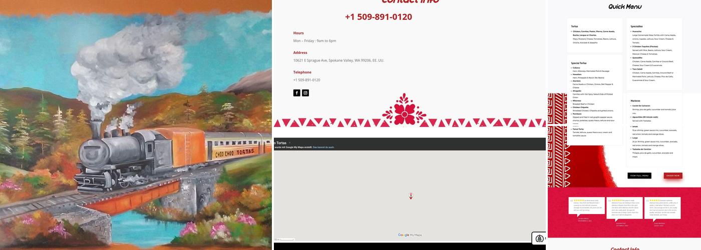 Choo Choo Tortas Menu