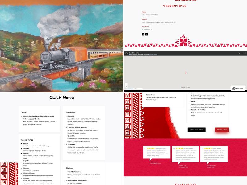 Choo Choo Tortas Menu