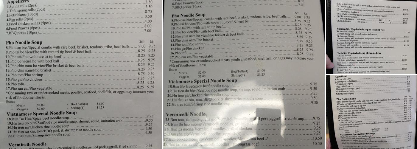 Three Sisters Food To Go Menu