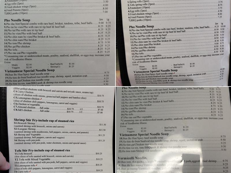 Three Sisters Food To Go Menu