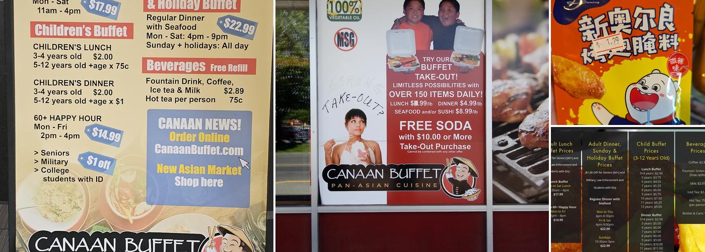 Canaan Buffet Menu
