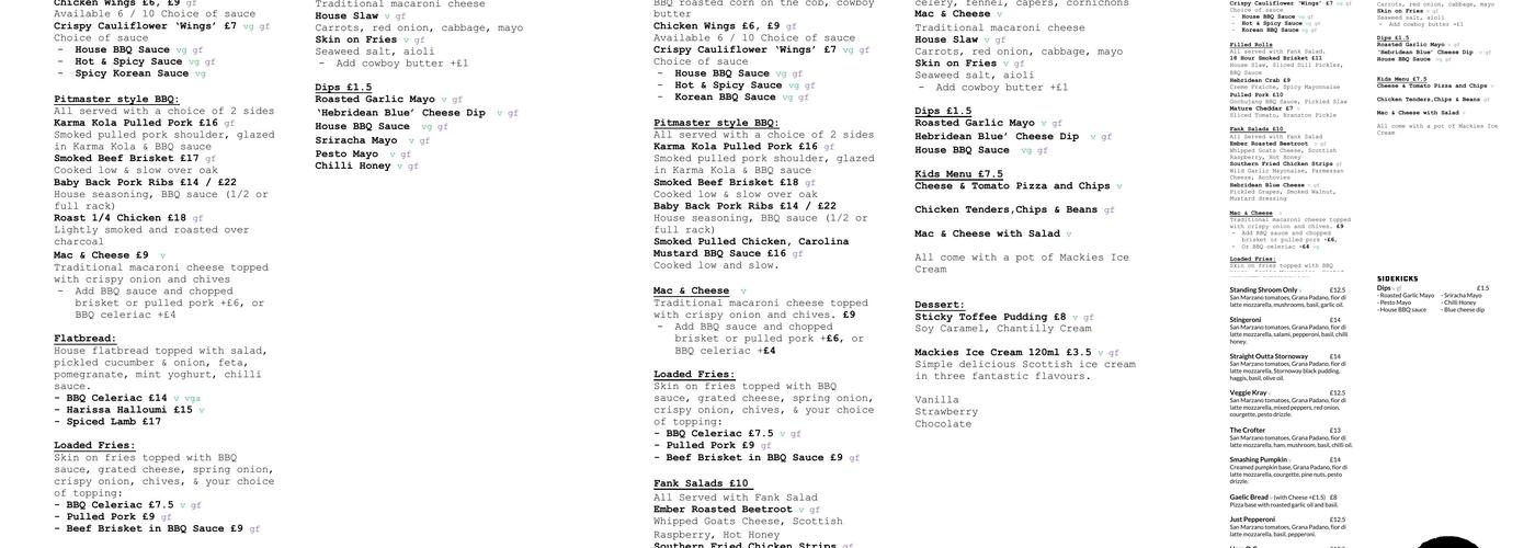 The Fank Menu