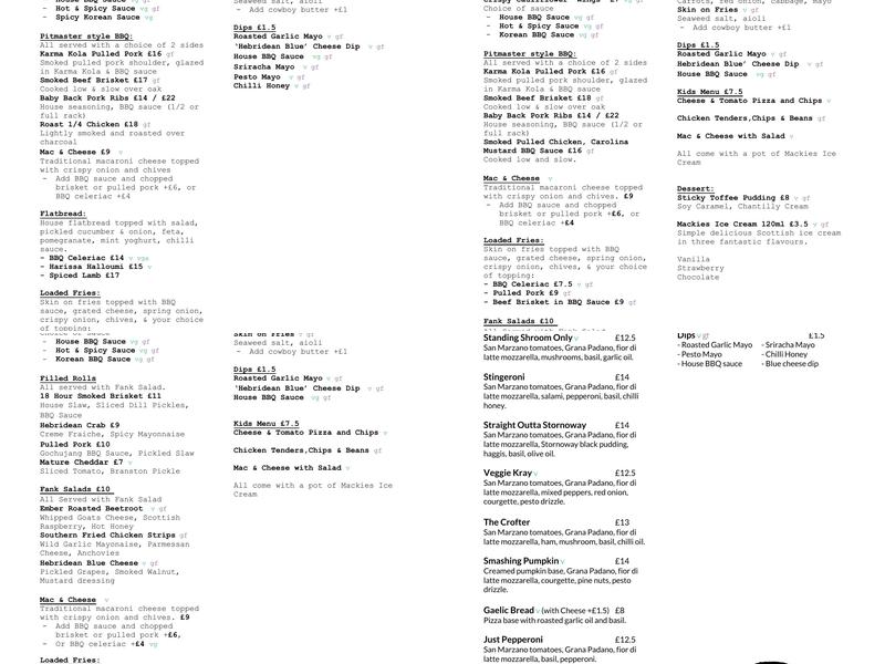 The Fank Menu