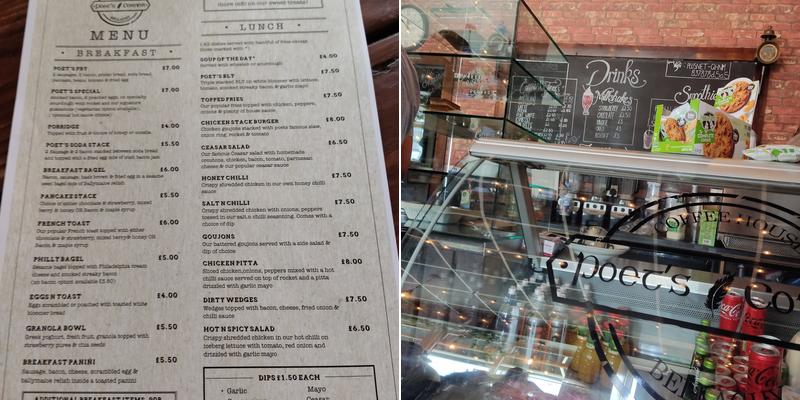 Poets Corner Cafe Menu