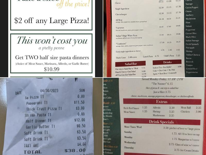 Italian Village Menu