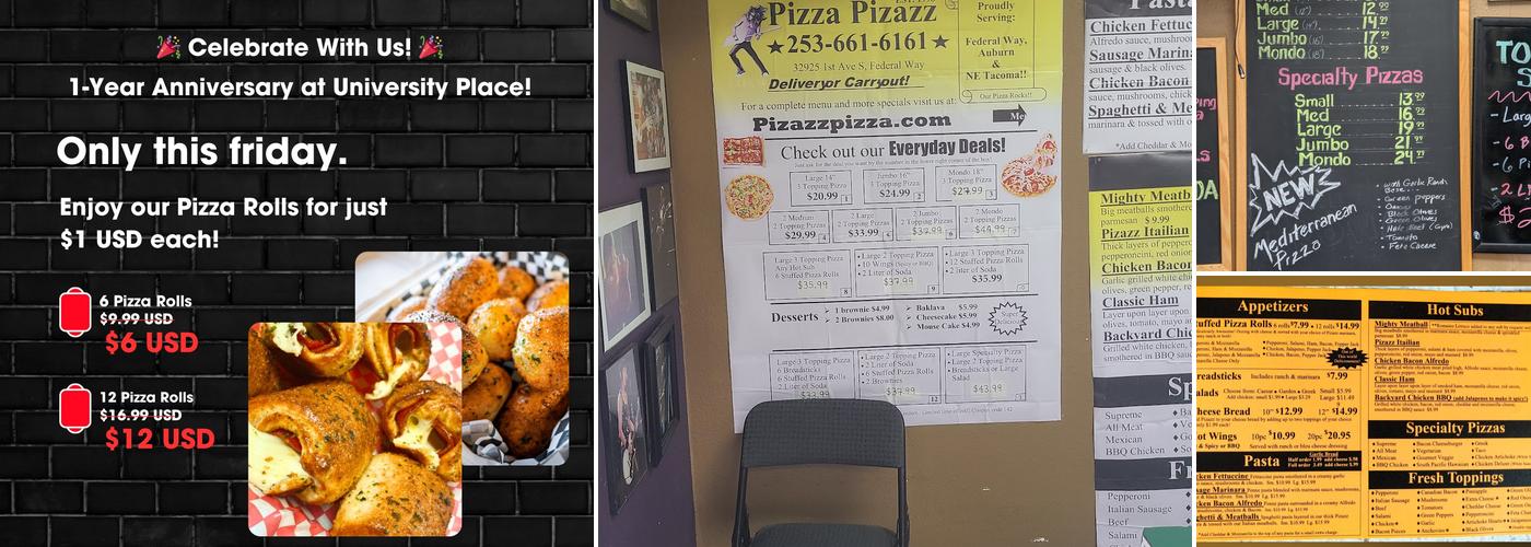 Pizza Pizazz Menu