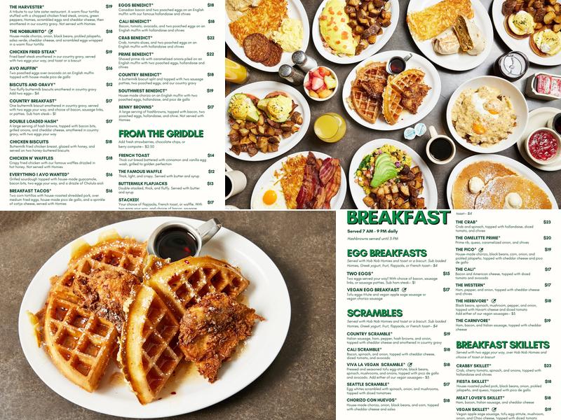 Hob Nob Restaurant Menu