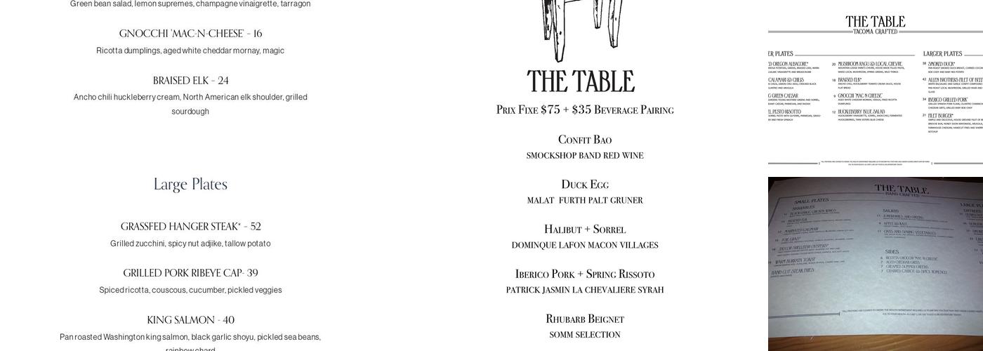 The Table Menu