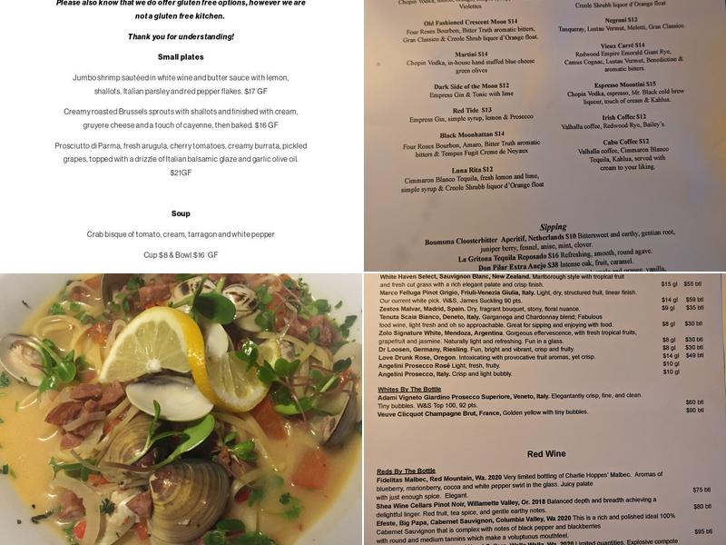 Over The Moon Cafe Menu