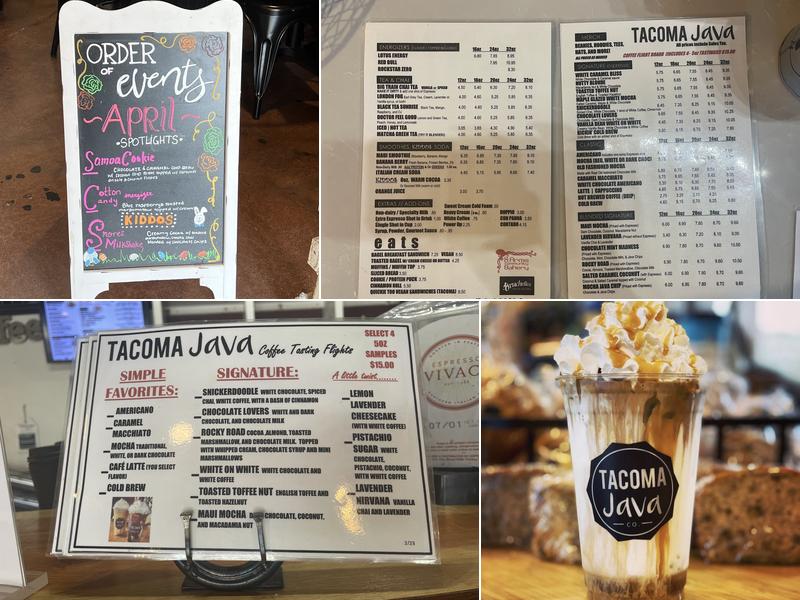 Tacoma Java Co. Menu