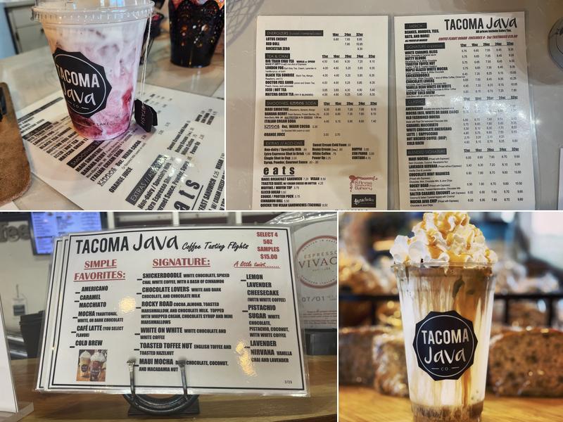 Tacoma Java Co. Menu