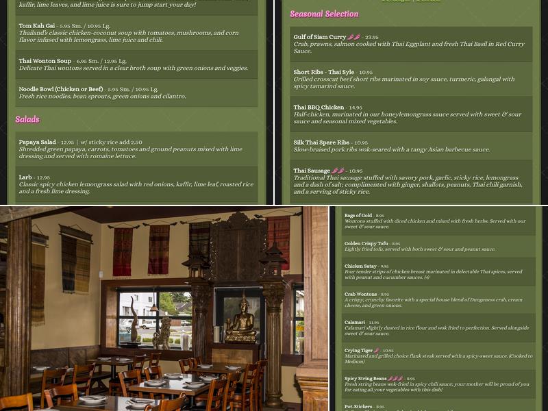 Silk Thai Cafe Menu