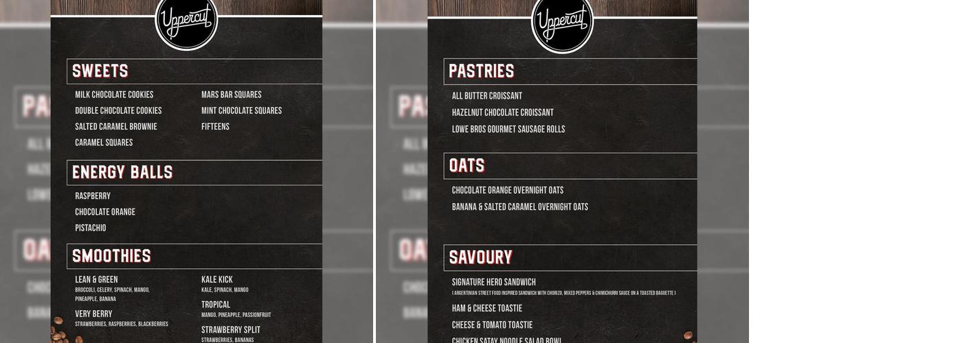 Uppercut Coffee Menu