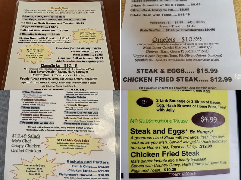 Ma's Place Restaurant Menu