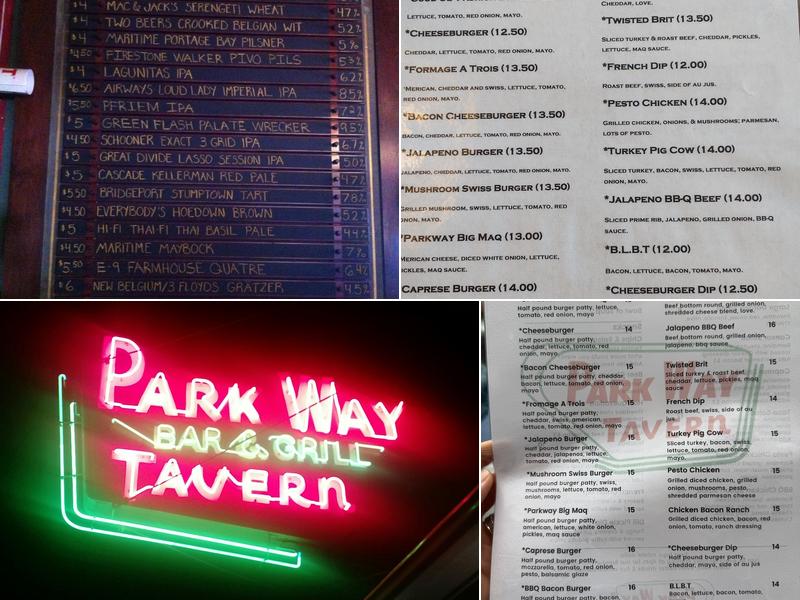 Parkway Tavern Menu