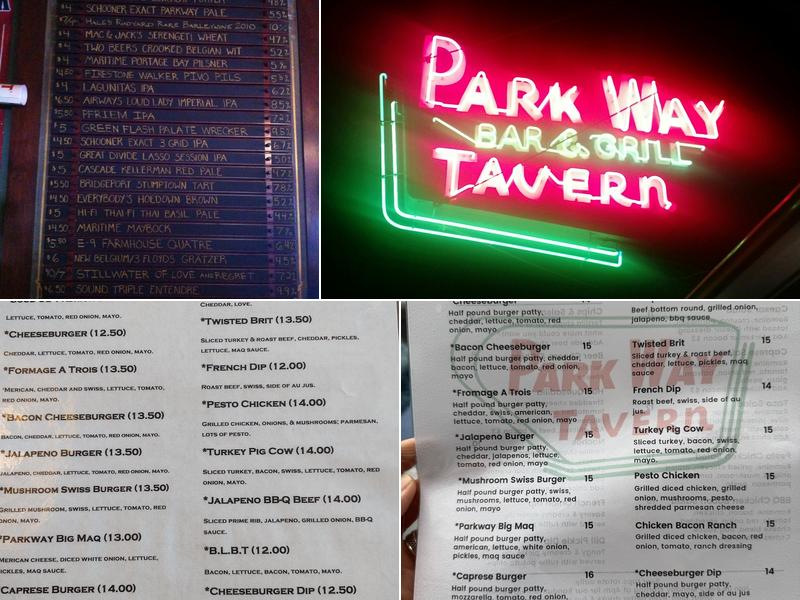 Parkway Tavern Menu