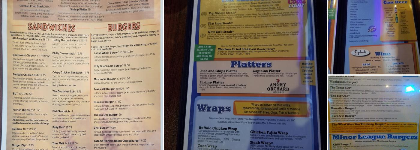 The Loose Wheel - Puyallup's Pit Stop Menu