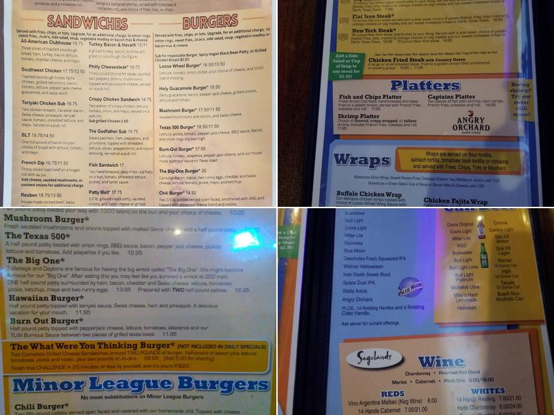 The Loose Wheel - Puyallup's Pit Stop Menu