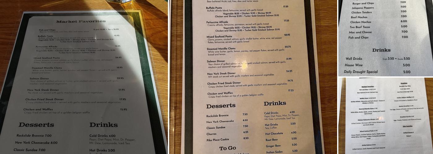 Pike Place Bar & Grill Menu