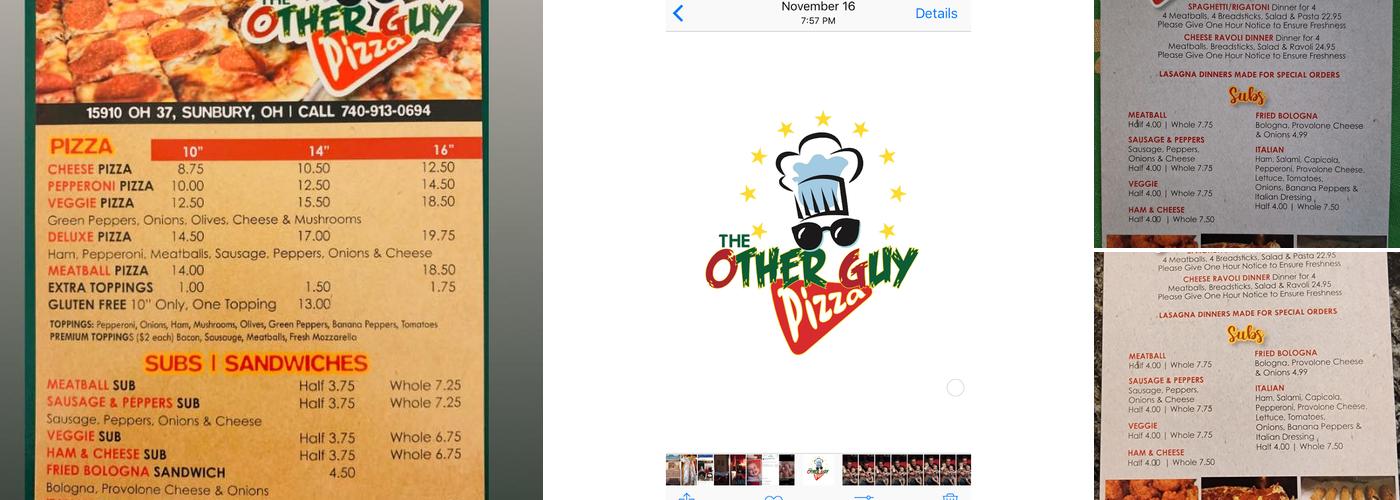 The Other Guy Pizza Menu