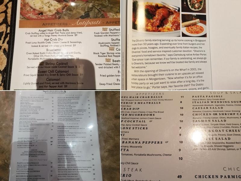 Oliverio's Ristorante On The Wharf Menu