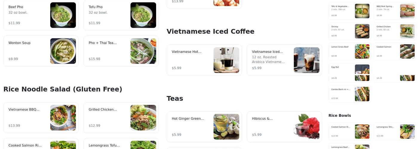 Fresh Rolls Menu