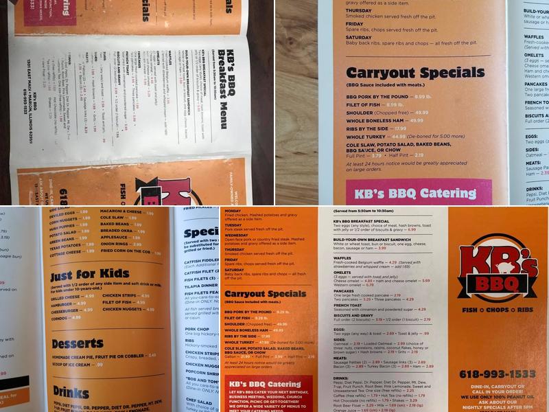 KB’S BBQ Menu