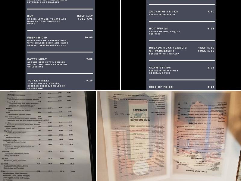 Benny's Rod & Custom Pizza Menu