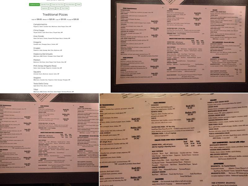 Bortolami's Pizzeria Menu