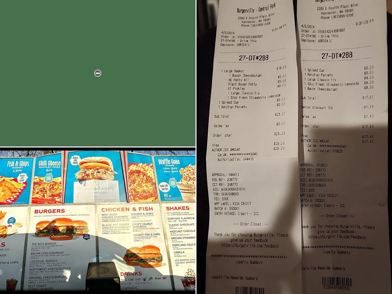 Burgerville Menu