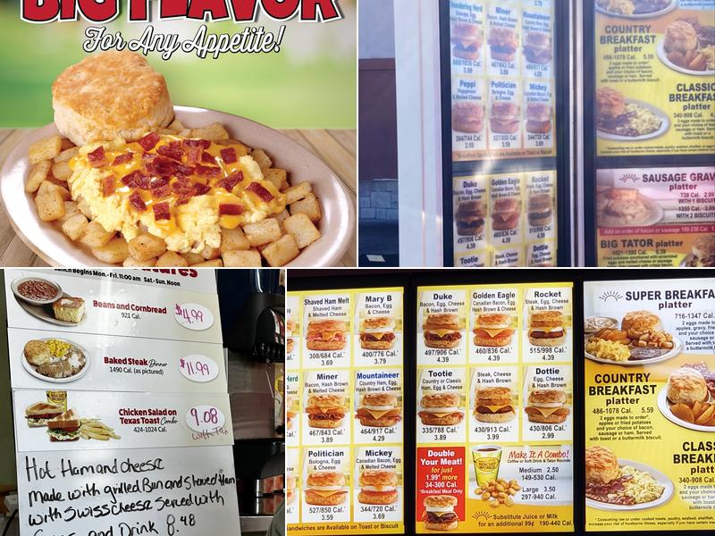 Tudor's Biscuit World Menu