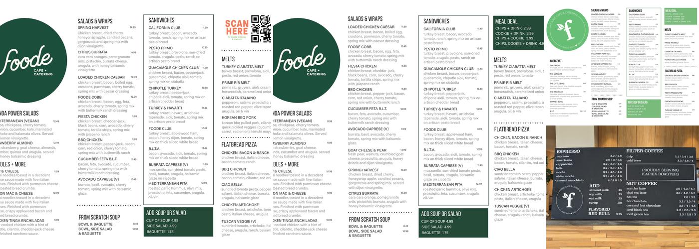 Foode Cafe & Catering Menu