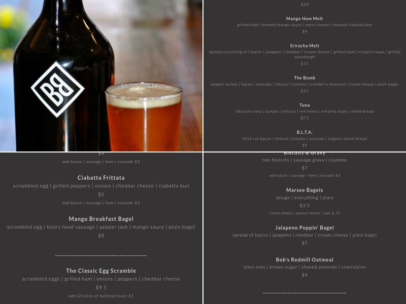 Brewed Cafe & Pub Menu