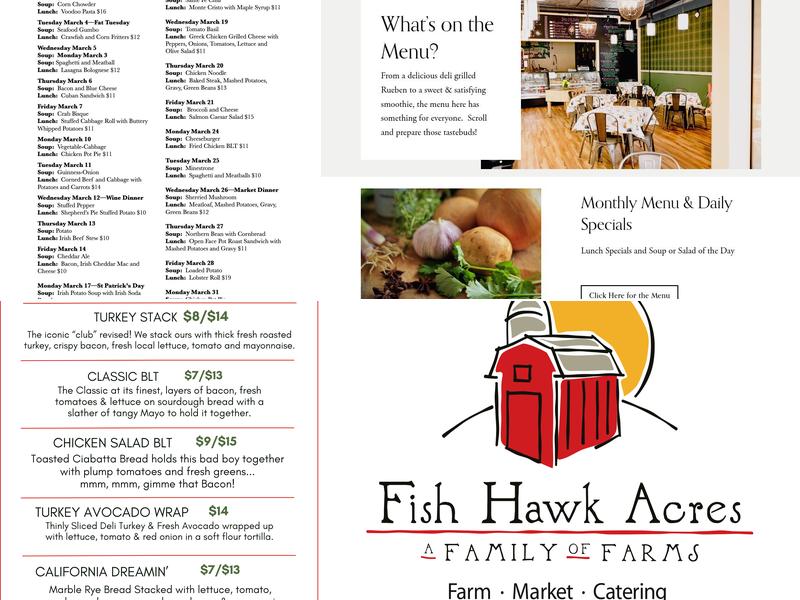 Fish Hawk Acres Menu