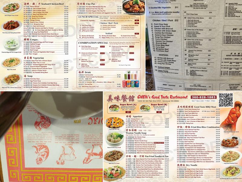 Good Taste Restaurant Menu