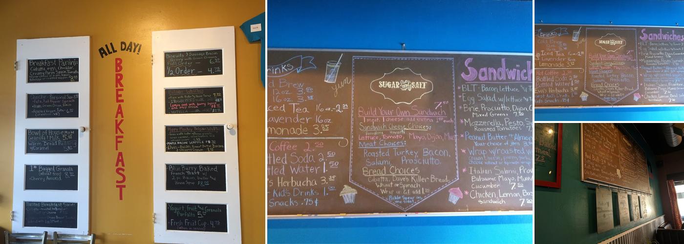 Sugar & Salt Bakery Menu