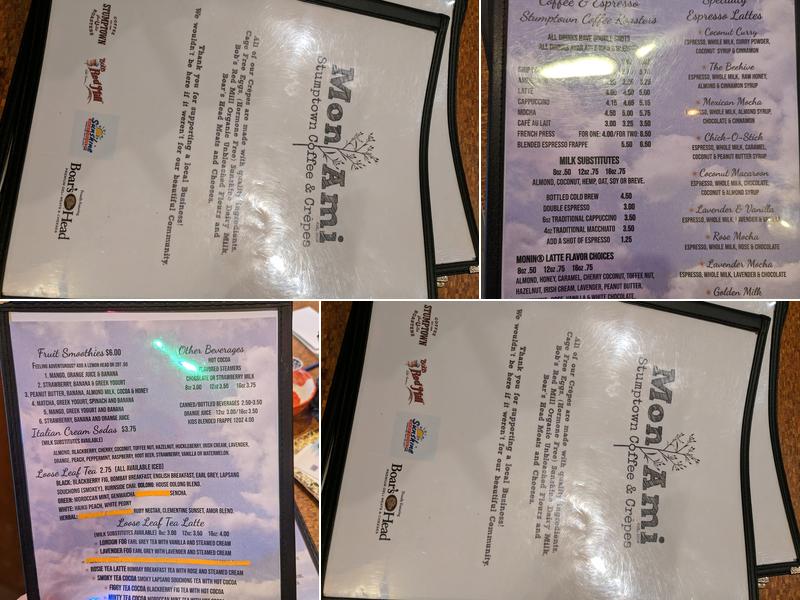 Mon Ami Menu