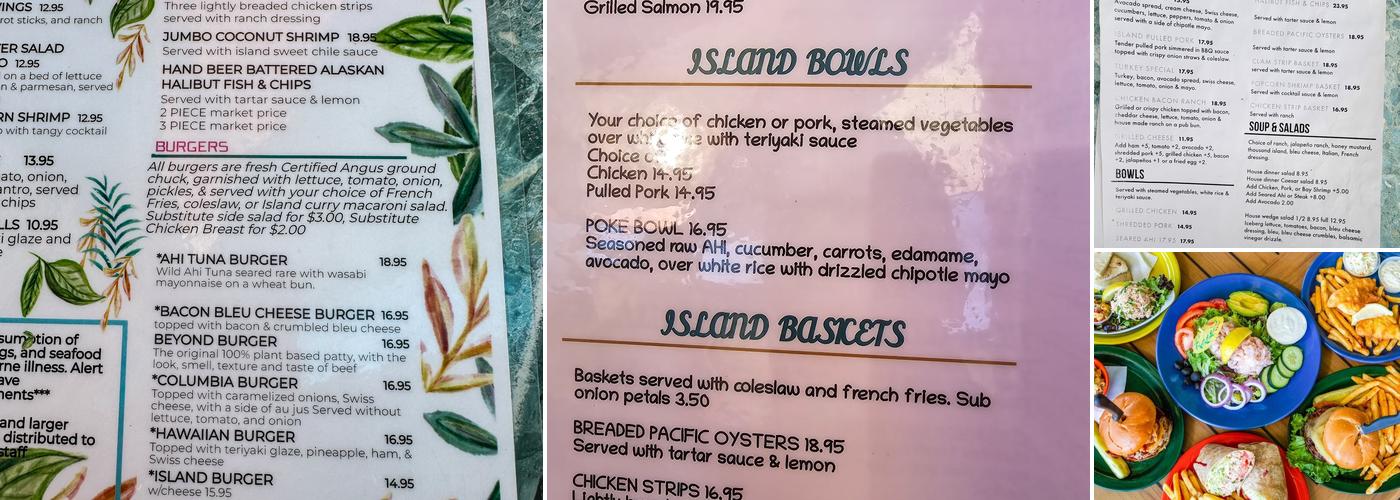 Island Cafe Menu