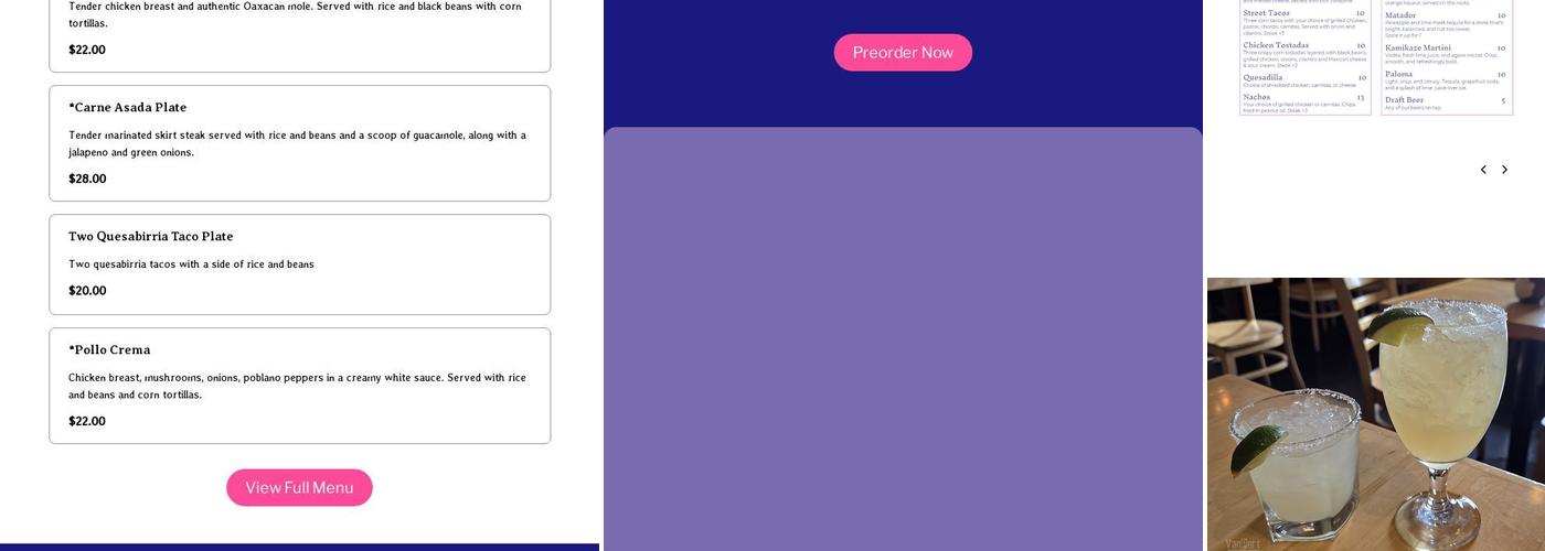 Provecho Menu