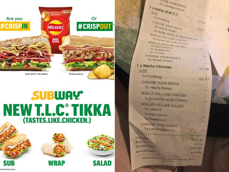 Subway Menu