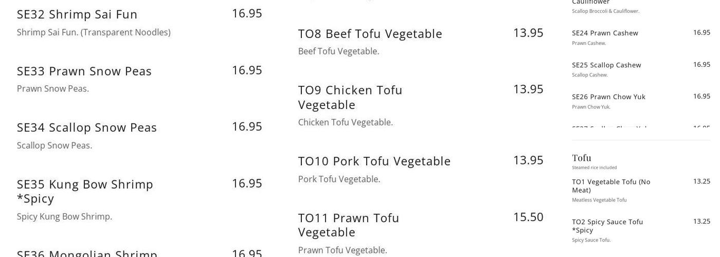 Green Tea Kitchen Menu