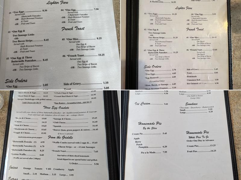 The Plainsman Menu