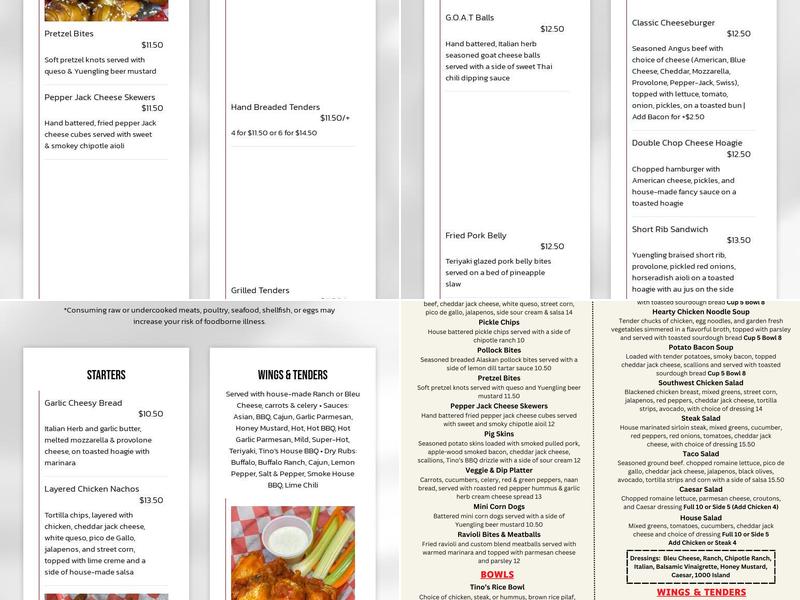 Tino's Bar & Grille Menu