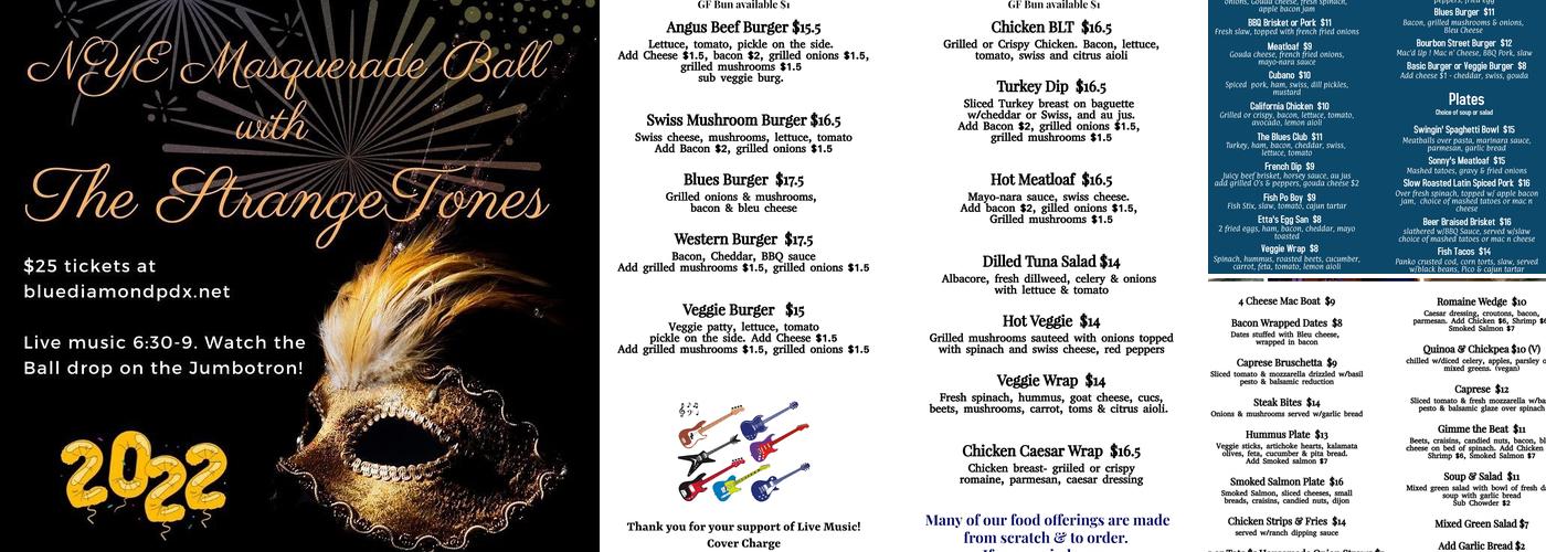 Blue Diamond Bar & Grill Menu