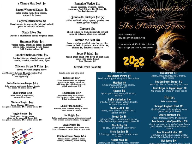 Blue Diamond Bar & Grill Menu