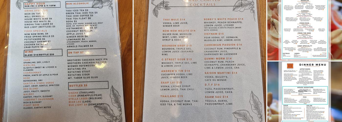 Nom Nom Restaurant and Grill Menu