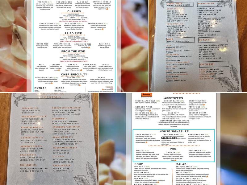 Nom Nom Restaurant and Grill Menu